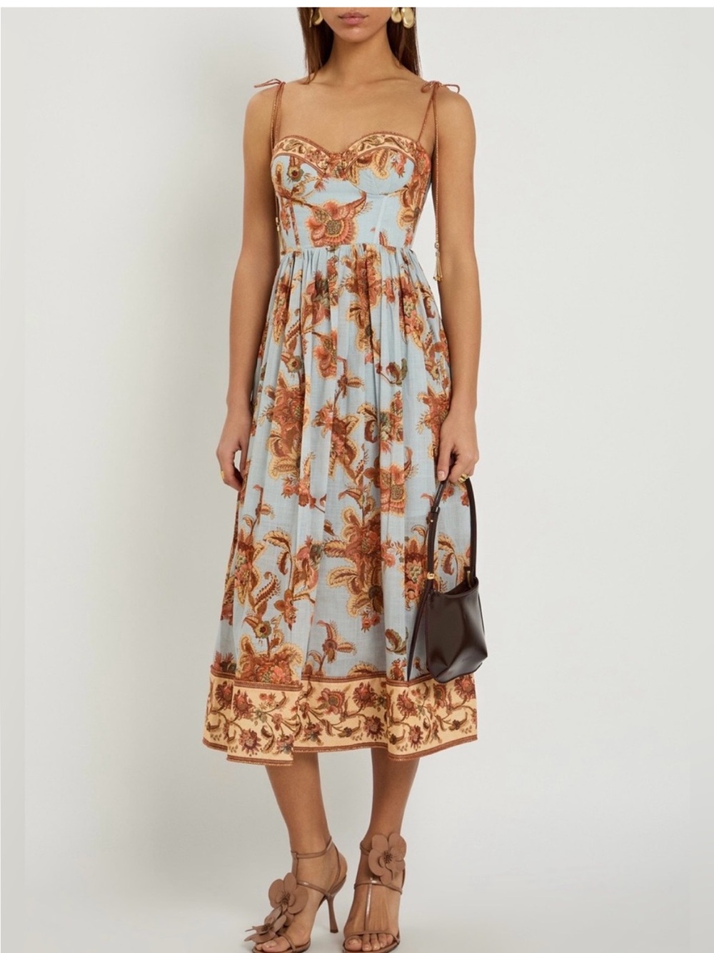 Zimmermann Aster paisley cotton bustier dress